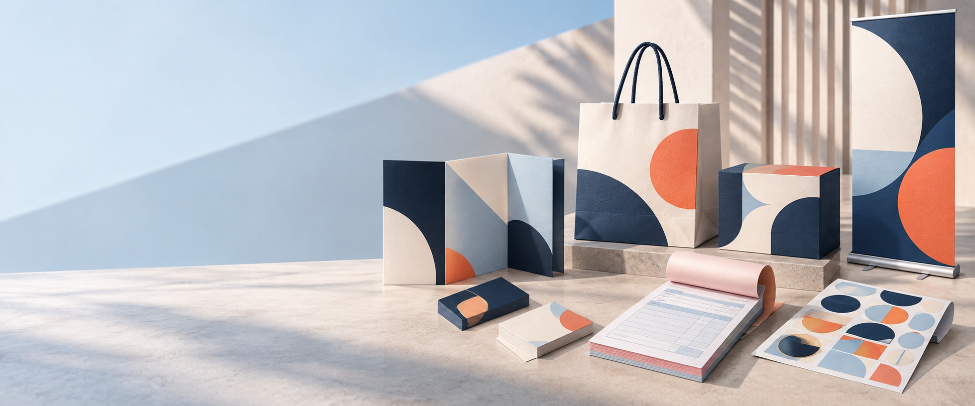 Concept arrangement of printed business materials